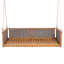 Lit balançoire double en bois massif d'extérieur classique, cadre de balançoire en rotin de jardin avec longues cordes pour la piscine, la cour arrière-129473108