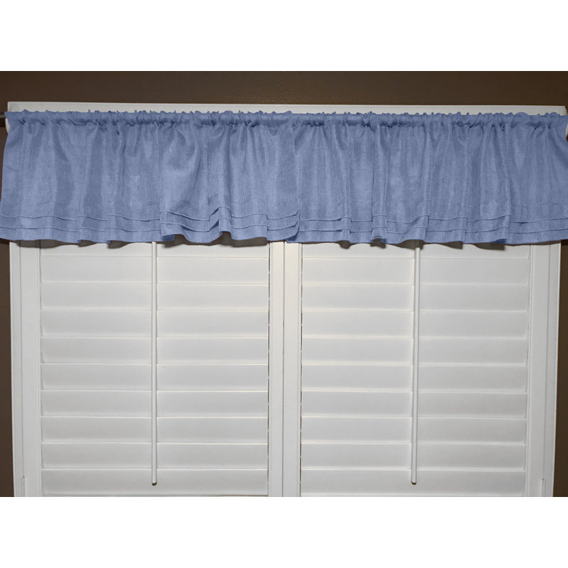 Piaf Tailored Window Valance, Light Blue