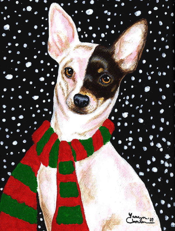 Drapeau de jardin à 2 côtés snowy chihuahua, H 15 po x l 11 po