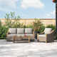 Carlton 3 Piece Rattan Sofa Seating Group with Sunbrella Cushions.