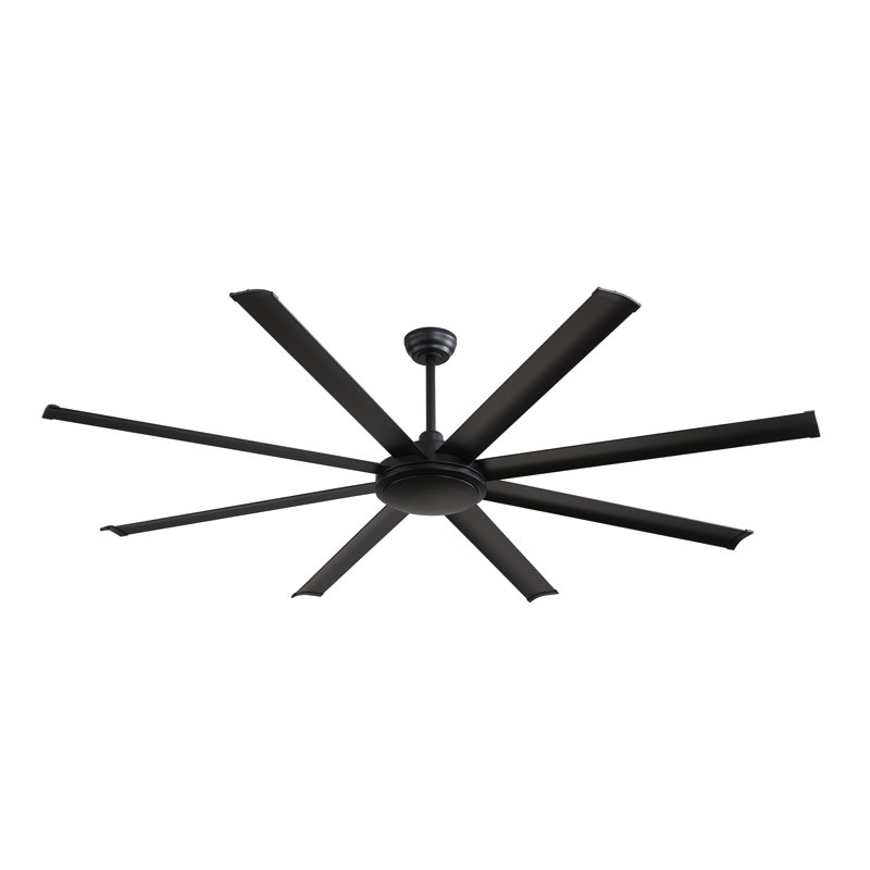 Ventilateur de plafond 80 po 8 pales avec télécommande, Noir