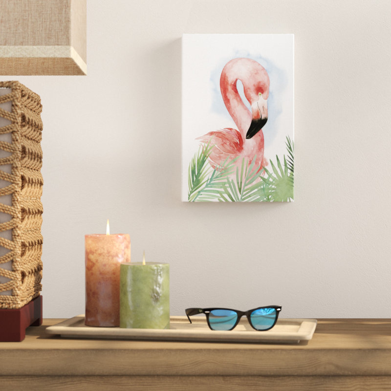 Flamingo Composition I by Grace Popp - Painting Print, 30cm H x 20cm W, Wrapped Canvas