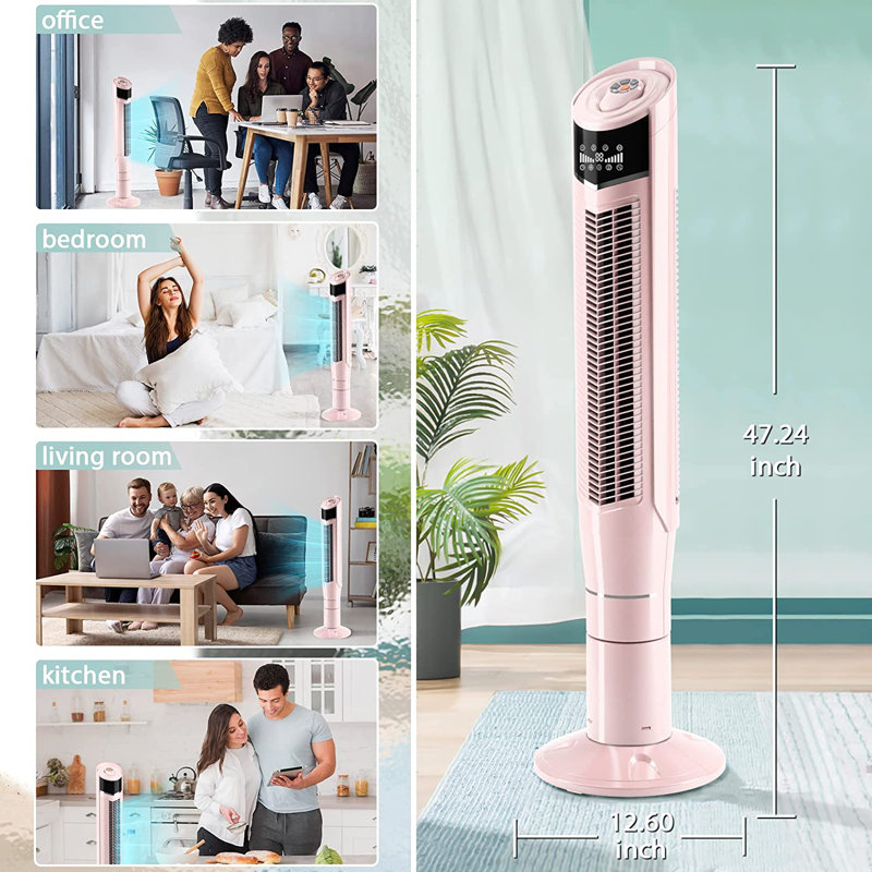Ventilateur tour oscillant 47 "COWSAR, Rose