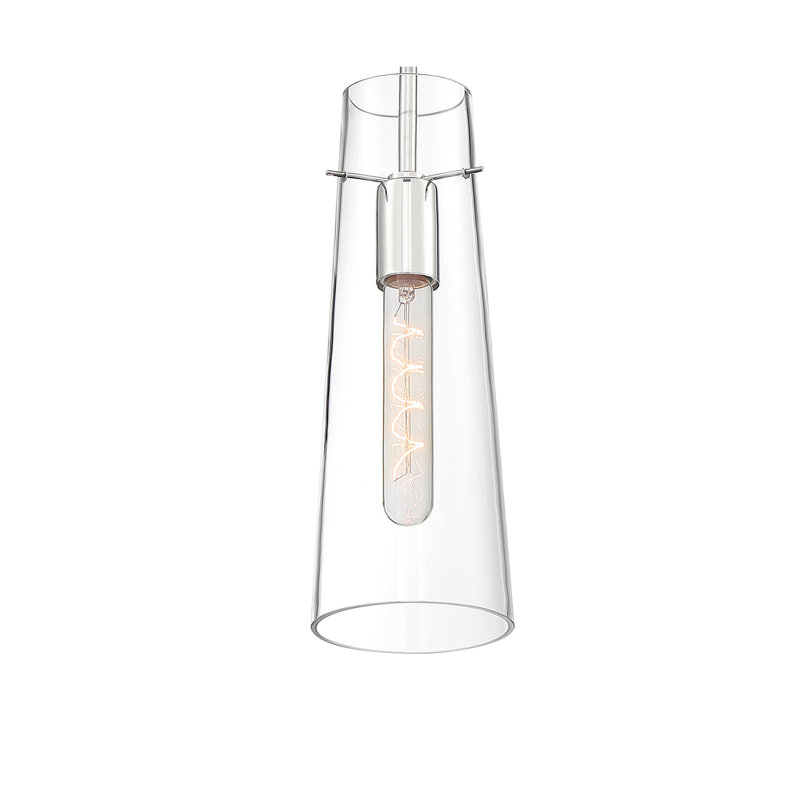 Luminaire suspendu cylindrique 1 lumière Gallen, Nickel poli