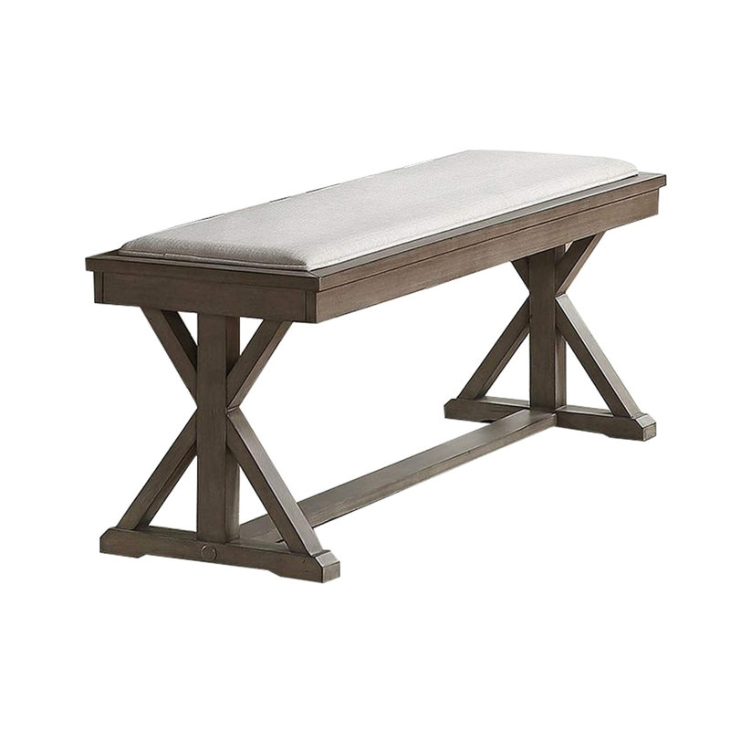 Banc en placage de bois massif gris avec un design moderne pour la salle à manger