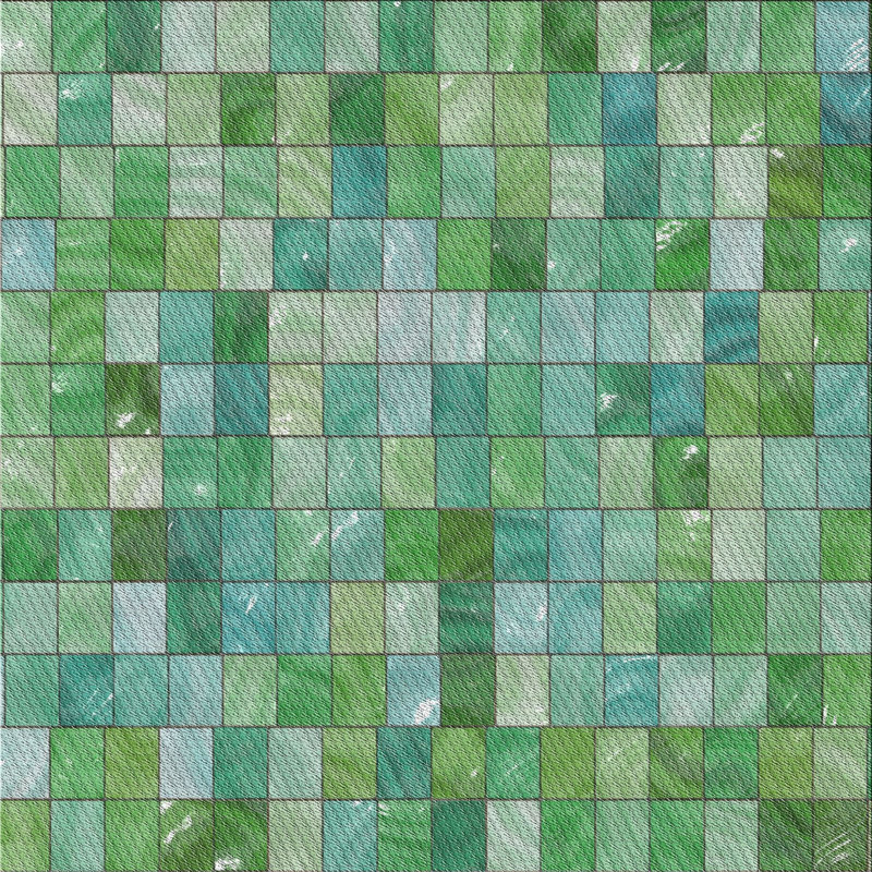 Tapis vert/bleu, Carré 8 pi