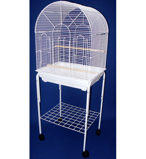 51'' Steel Victorian Top Floor Bird Cage with Wheels, White
