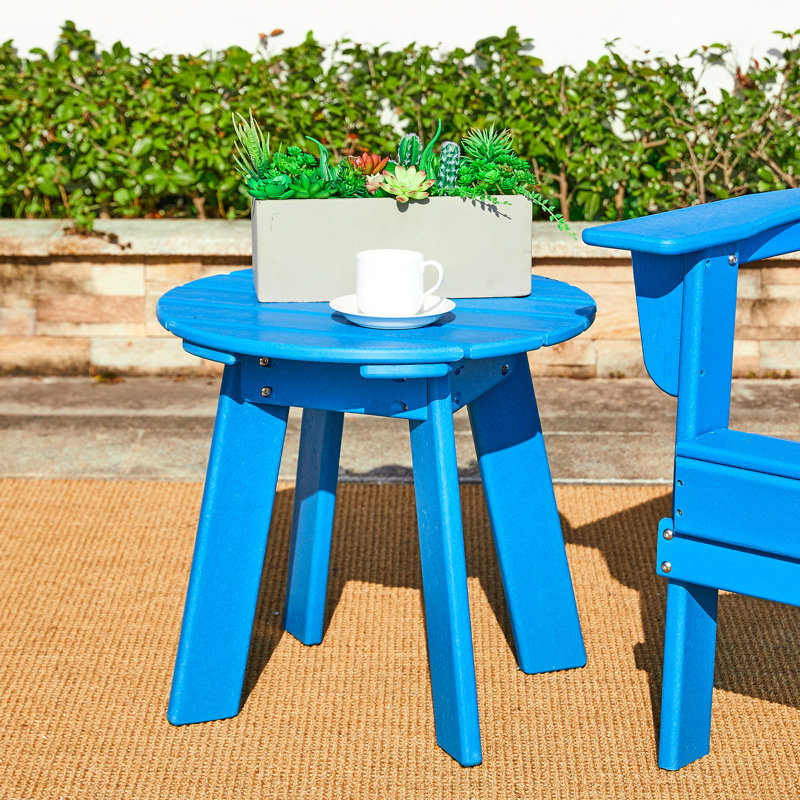 Ramonita Round Outdoor Side Table , 20 " W 20 " D, Blue
