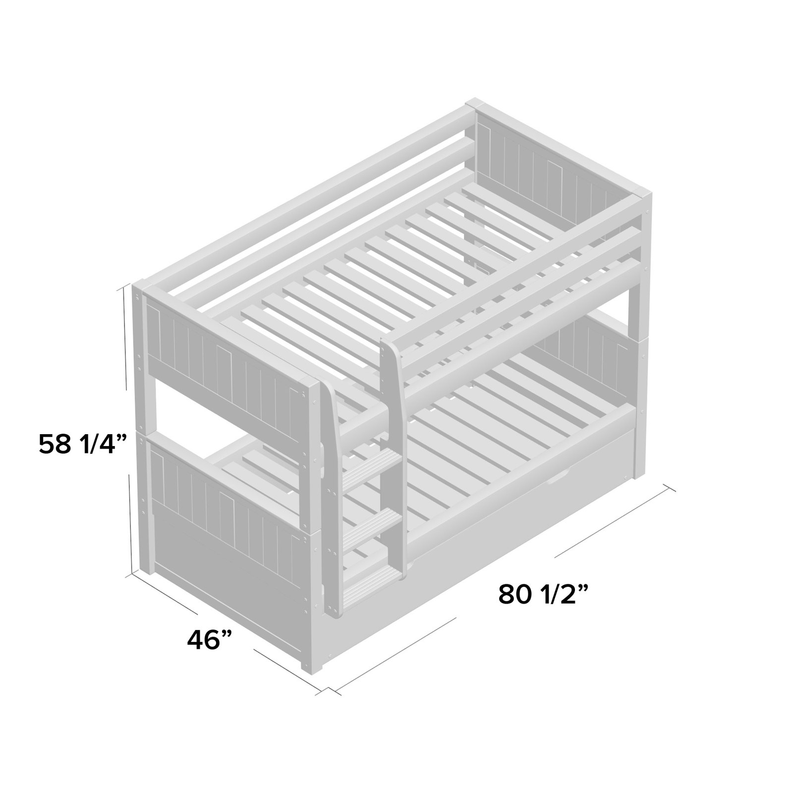 Aditya Kids Twin Over Twin Bunk Bed with Trundle, Cappuccino