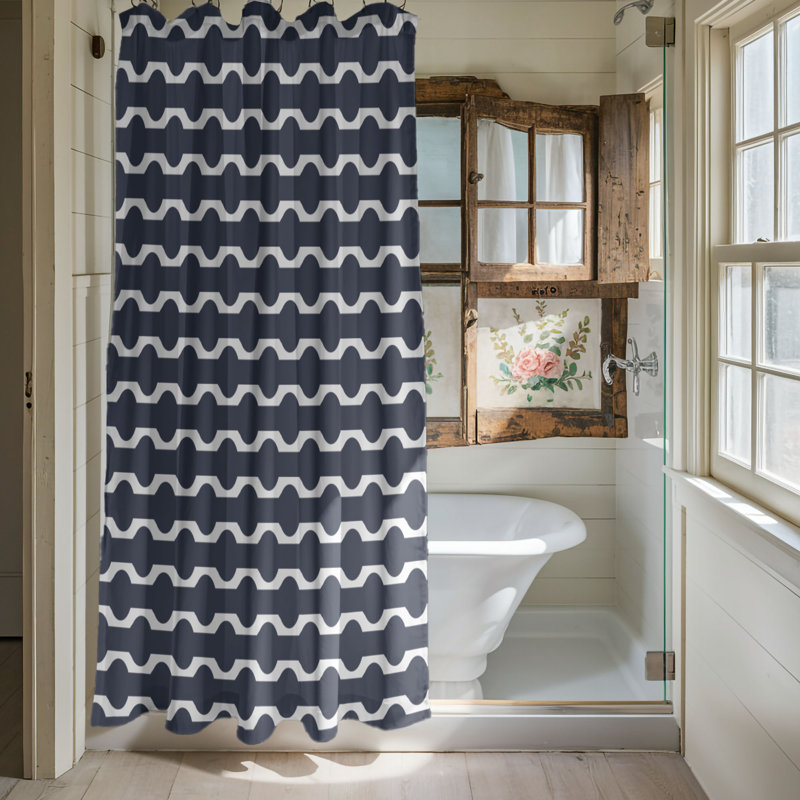 Premium Shower Curtain 4, Bleu marine, H 74 po x l 71 po