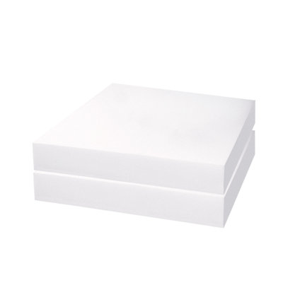 2-Piece High Density Foam,Cuttable for Refreshing Indoor/Outdoor Sofa and Dining Chair Cushions,24"x24"x5",White