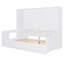 Lit de jour simple en bois avec trois tiroirs et armoire, bureau et tablettes