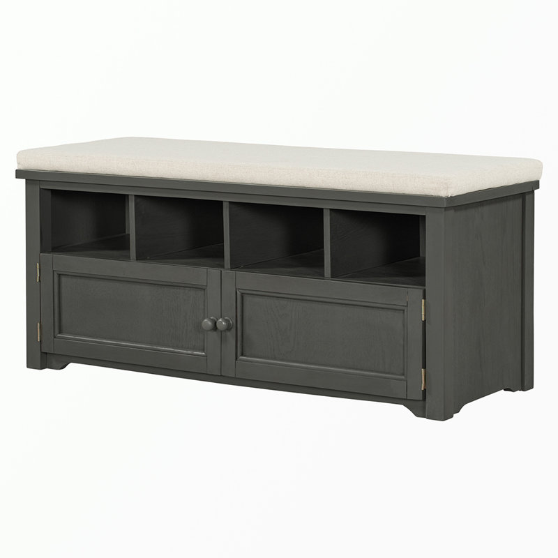 Banc avec armoire Lathbury, Gris foncé