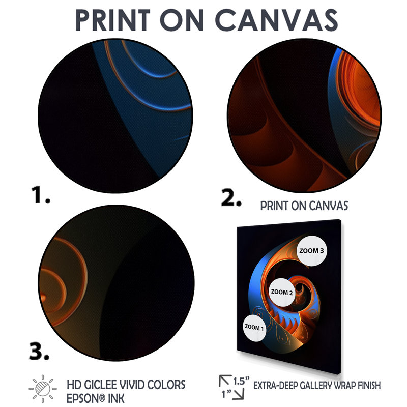 Délicate spirale subtile - art mural géométrique, H 20 po x l 12 po x P 1 po, Toile avec cadre flottant noir