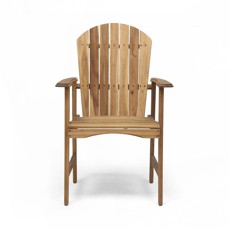 Outdoor Acacia Wood Adirondack Dining Chairs (, Natural