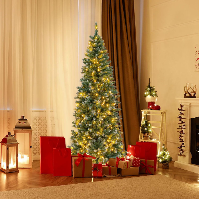 Lighted Artificial Pine Christmas Tree, 180cm H