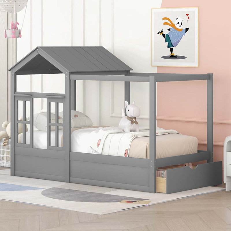 Lit fantaisiste Montegut, gris, Simple