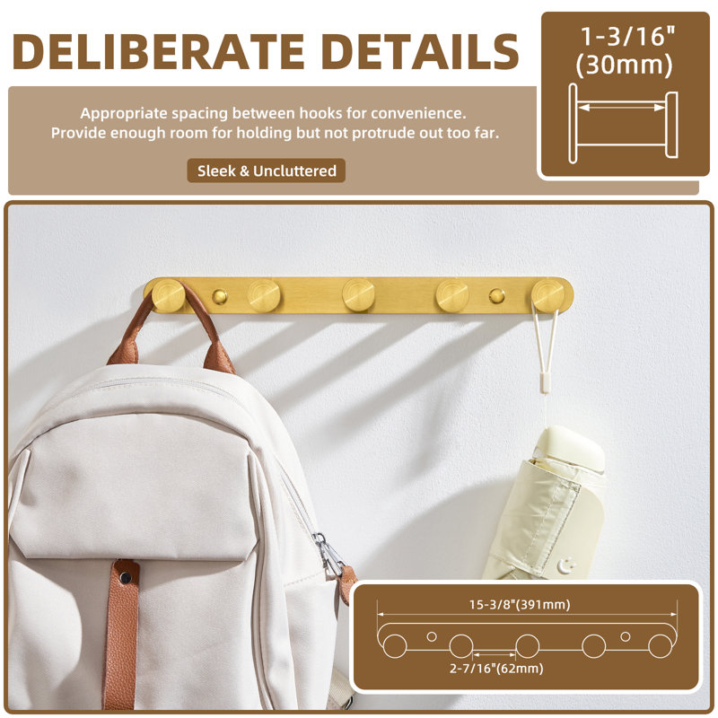 Porte-serviettes en acier inoxydable, Or brossé