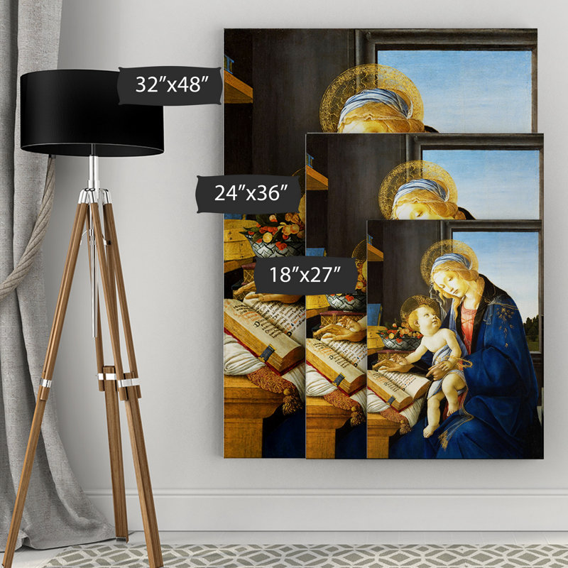 " The Madonna " by Sandro Botticelli, 32" H x 48" W x 1.5" D
