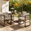 Garden Dining Set 4 Places With 1 Dining Table And 4 Chairs Beige