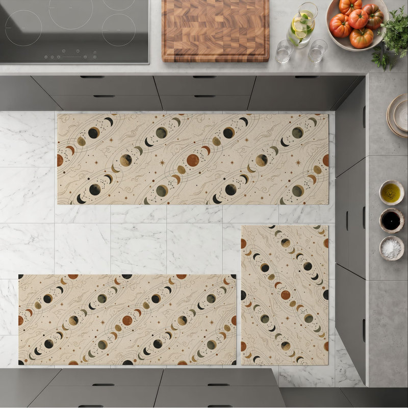 Moon Phase Non-Slip Washable Kitchen Mats
