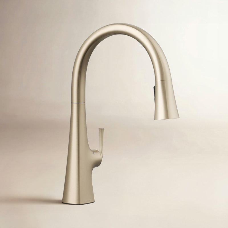 Graze Touchless Pull-Down Kitchen Sink Faucet With Three-Function Sprayhead, Vibrant Brushed Bronze