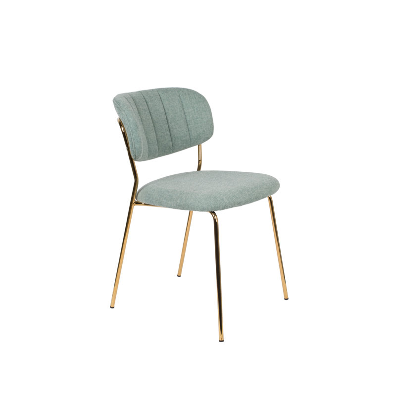 Jolien Upholstered Dining Chair, Green, Gold