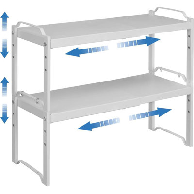 2-Piece Expandable Cabinet Countertop Shelf