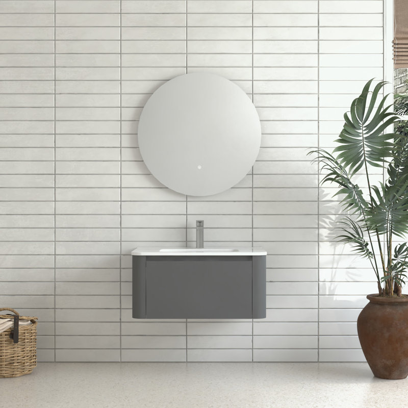Meuble-lavabo mural avec lavabo et grand tiroir, 30"