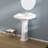 TOBILI 26" Tall Glossy Porcelain Rectangular Pedestal Bathroom Sink with Overflow