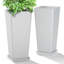 Ensemble de 2 grandes jardinières pour plantes d'extérieur, grandes jardinières de 24 po avec trou de drainage et soucoupe-1322918079