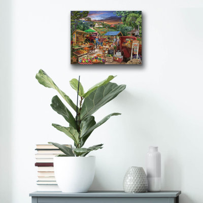«Red Camions Farm Market» par Bigelow, illustrations sur verre acrylique
