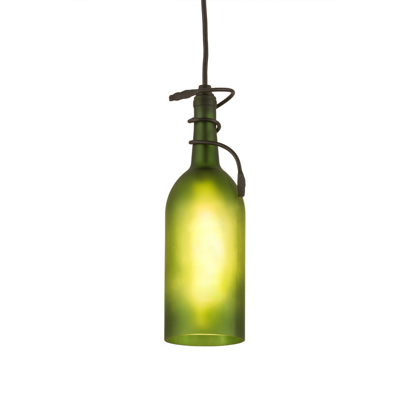 Greenbriar Oak 1 - Light Pendant, Frosted Green, 84" H x 2" W x 2" D