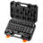 Impact Sockets Set 25Pcs 6-Point 3/8In Drive Bit Ratchet Tool Kit Case