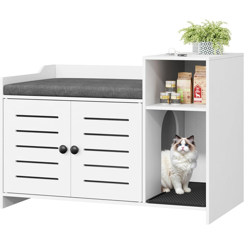 Enceinte cachée pour litière pour chat, Blanc