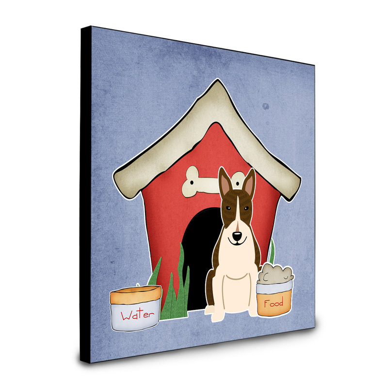 Panneau mural d’art collection dog house Scarvinia, Bull terrier bringé foncé