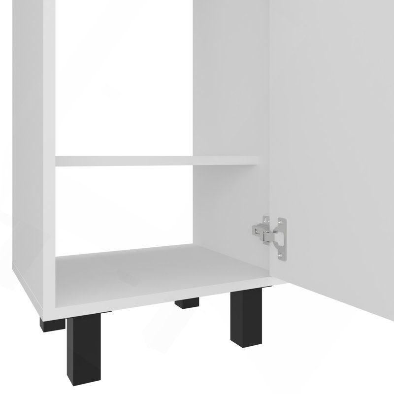 Bathroom Vanity With Sink, 1 Door, 4 Legs, White