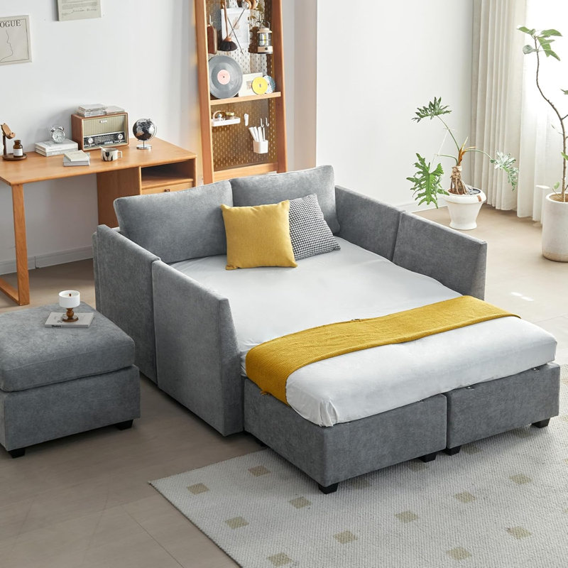 Canapé modulaire 8 pièces Larona, Lin gris