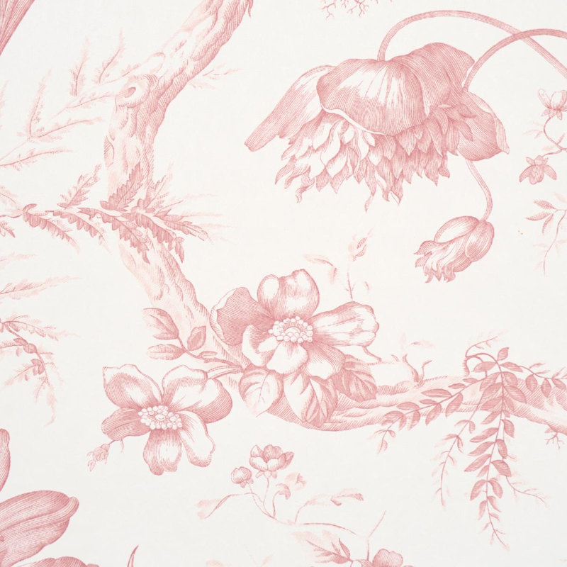 Toile De Fleurs Wallpaper, Pink