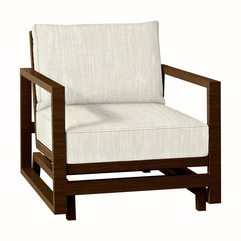 Avondale Patio Lounge Chair with Cushions, Avondale Aluminum #60 Oak, Rollo Cream, Welt