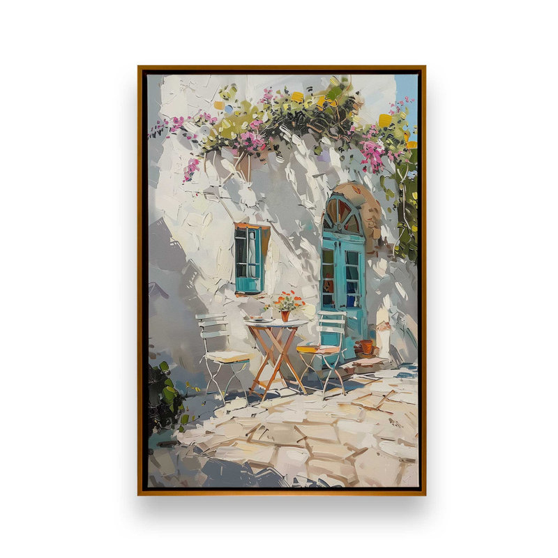 Impression sur toile Bougainville Break, 12 po x 18 po, Cadre flottant doré poli