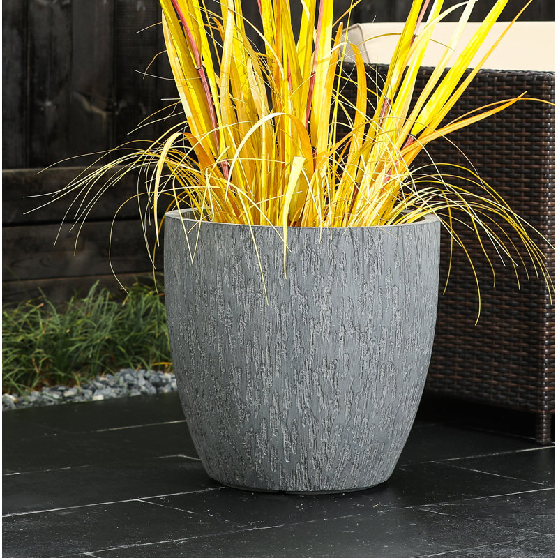 Pot à fleur en oxyde de magnésium Florissant, gris, H 12 po x l 11,75 po x P 11,75 po