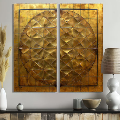 «Unity Flower Of Life Gold» - art mural abstrait géométrique