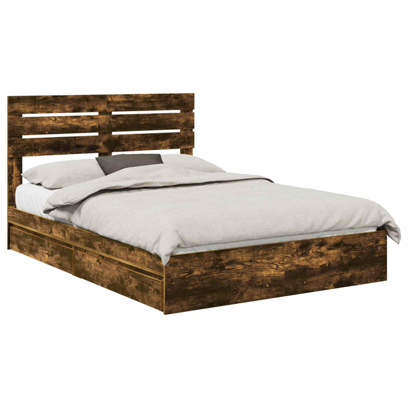 Bed, European Kingsize (160 x 200 cm), Smoked Oak