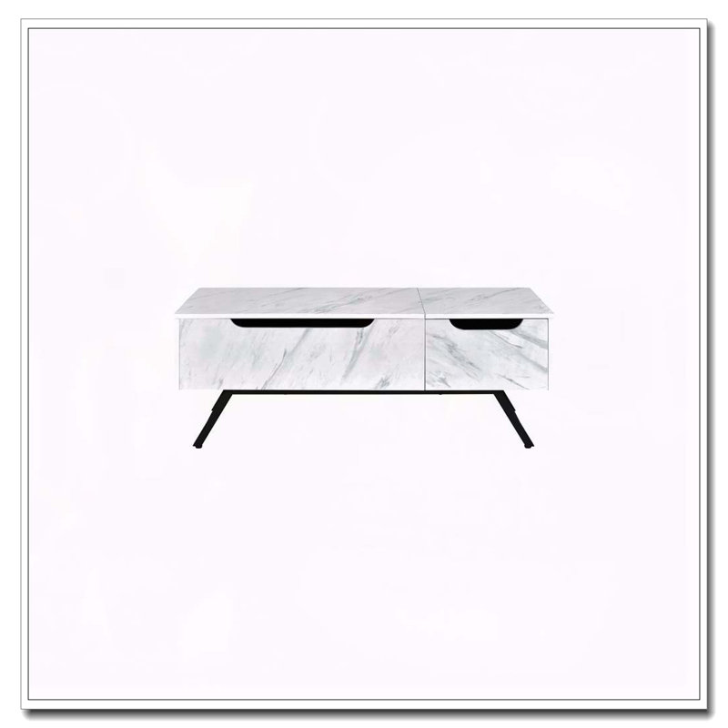 Table basse blanche avec plateau relevable