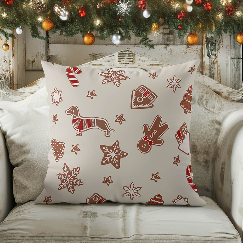 Coussin décoratif d'intérieur Ginger All The Way Seasonal, Ivoire ivoire, Carré 18 po