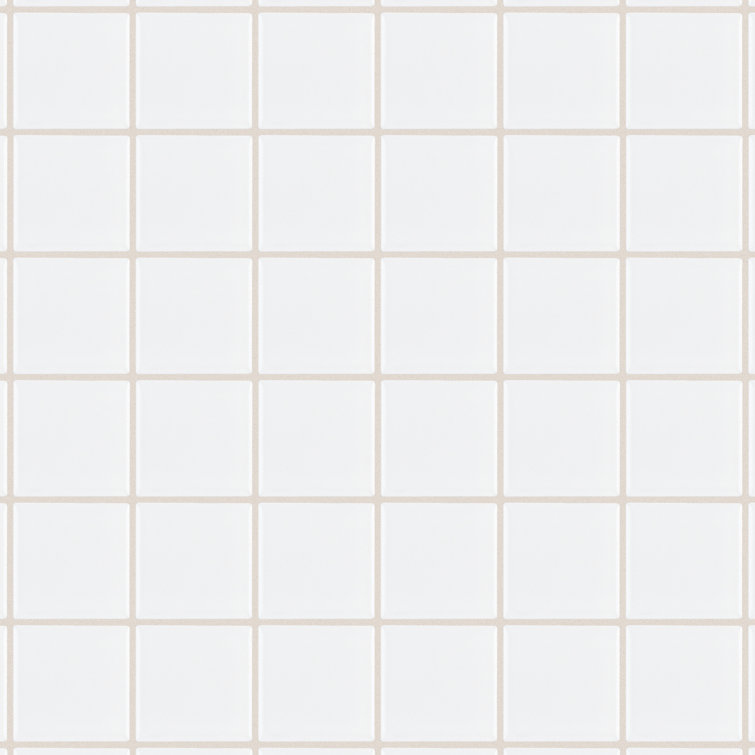 Metro Quad Matte White 11-3/4 in. x 11-3/4 in. Porcelain Mosaic Floor and Wall Tile