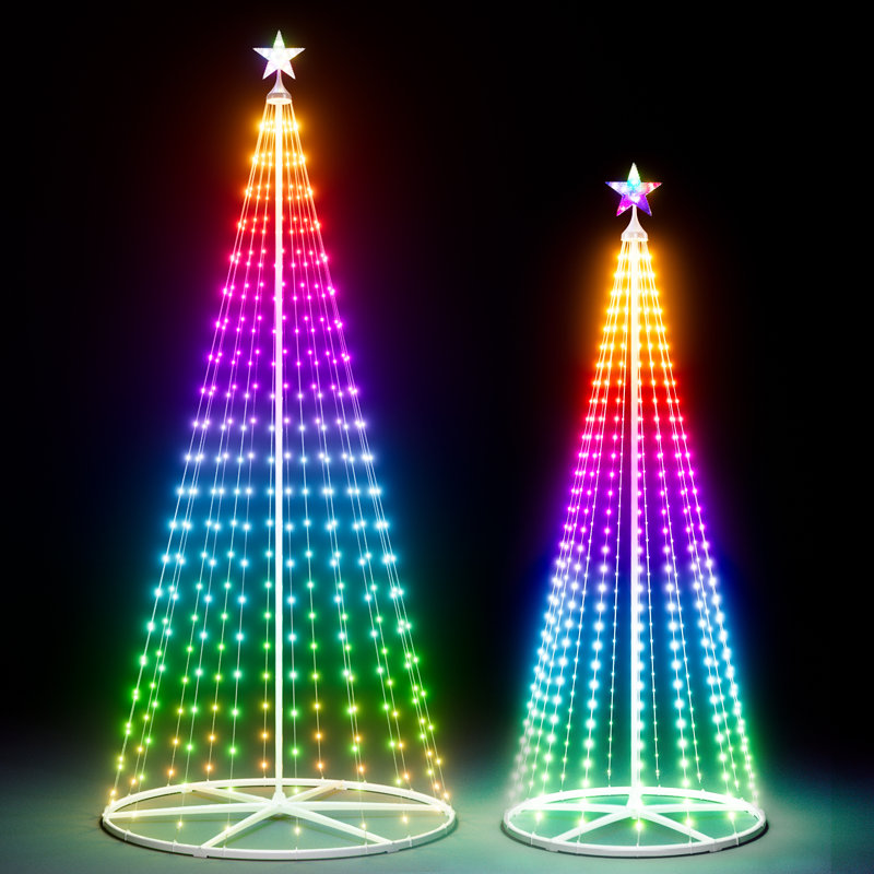 Arbre de Noël à DEL en forme de cône avec étoile, H 90 po x l 39,4 po x P 39,4 po