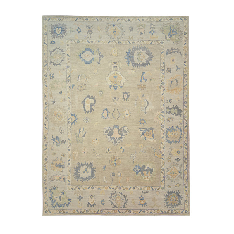 Tapis turc Oushak fait à la main 10 pi 1 po x 13 pi 9 po