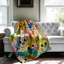 Jeté 1 pièce en sherpa B Playful Doodled Rainbow-1050798278